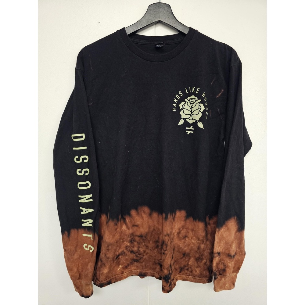 Hands‎ Like Houses Tultex Shirt Mens Medium Black Dissonants Long Sleeve Tie Dye